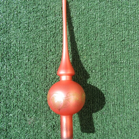 Vintage Mercury Glass Pink Gold Glitter Christmas Tree Topper Finial - Picture 1 of 6